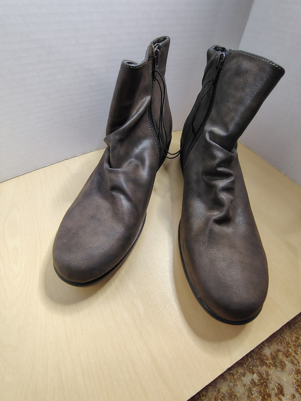 White Mountain Cliffs Women's Dark Brown Side-Zip Ankle Boots